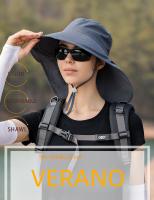 Gorro De Verano Para Mujer Protección UV Sombrilla De Sol Con Visera Ancha Para Pesca Senderismo Y Uso Exterior Capa De Poni - details 0
