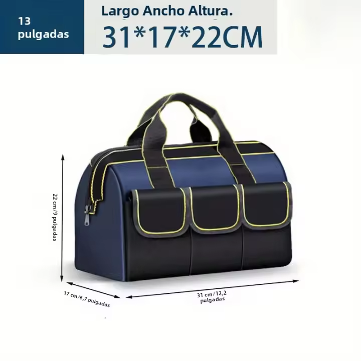 Bolsa De Herramientas Multifuncional De 23 Pulgadas Capacidad Grande Resistente Al Agua Y Al Desgaste Con Múltiples Bolsillos Para Electricistas - 1