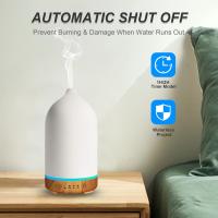 100ml wood grain ceramic short nozzle humidifier colorful white and black ceramic aromatherapy machine ultrasonic essential oil diffuser - details 2