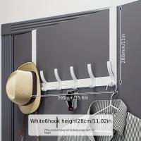 HelloYoung Portapecos De Puerta Con 6 Gancho, Gancho De Puerta Sobre La Puerta Y Soporte De Pared Para Colgar Ropa Sombrero Toalla Estilo Moderno Material Metálico - details 0