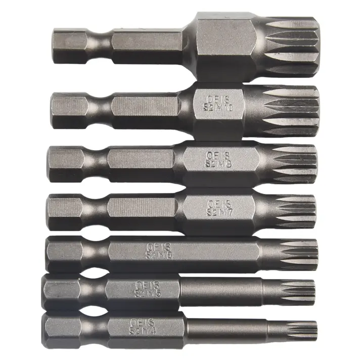Juego De 7 Piezas De Destornilladores Torx 50mm 12 Puntos Acero De Aluminio Magnético 6.35mm Abrazadera M4-M12 Herramienta Profesional Para Electrónica - 1