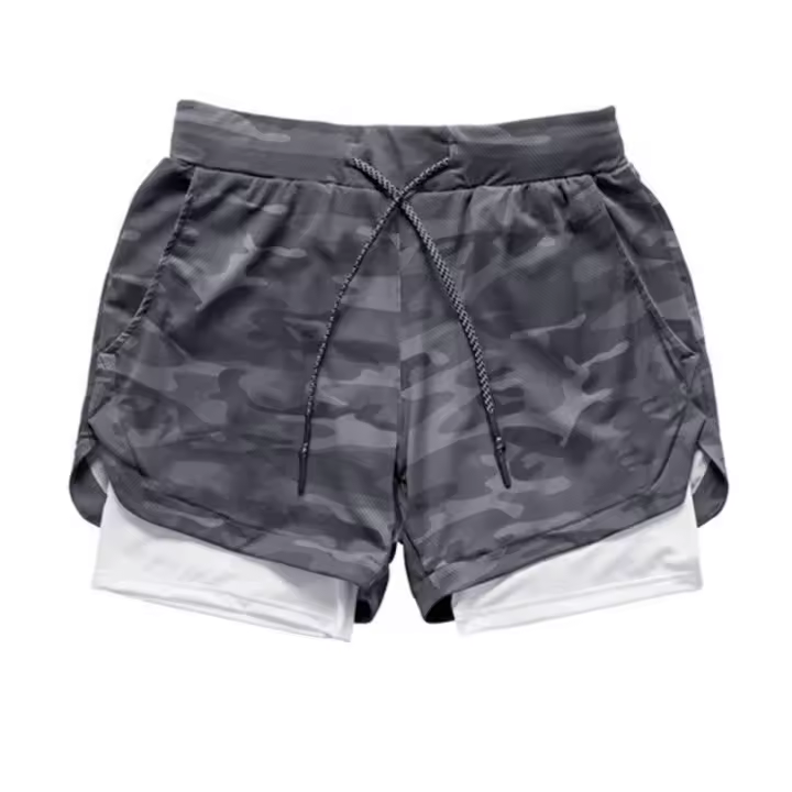 Niucom pantalón deportivo corto para hombre con forro interior y bolsillo para móvil pantalones para fitness ejercicio gimnasio crossfit running - 1