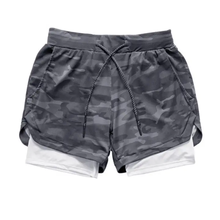 Niucom pantalón deportivo corto para hombre con forro interior y bolsillo para móvil pantalones para fitness ejercicio gimnasio crossfit running - 1