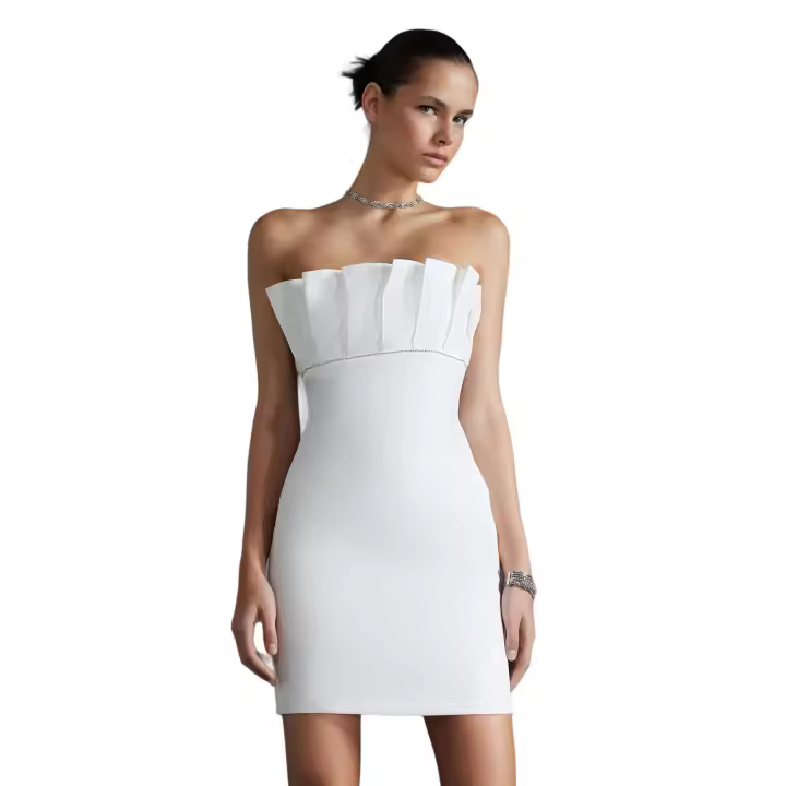 Trendyol Black Collar Detailed Stone Accessory Woven Dress Tprss24El00045 - 1