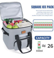 Bolsa de picnic portátil de gran capacidad, bolsa de hielo para automóvil, bolsa para acampar al aire libre, bolsa de almuerzo cuadrada de gran capacidad, bolsa de aislamiento portátil - details 3