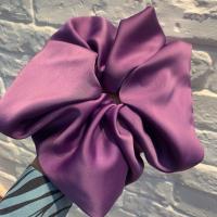 Nuevas Fashion Scrunchies De Seda Para Mujeres Y Niñas Color Sólido Cinta Elástica Para El Cabello Accesorios De Cabello De Tamaño Oversize - details 11