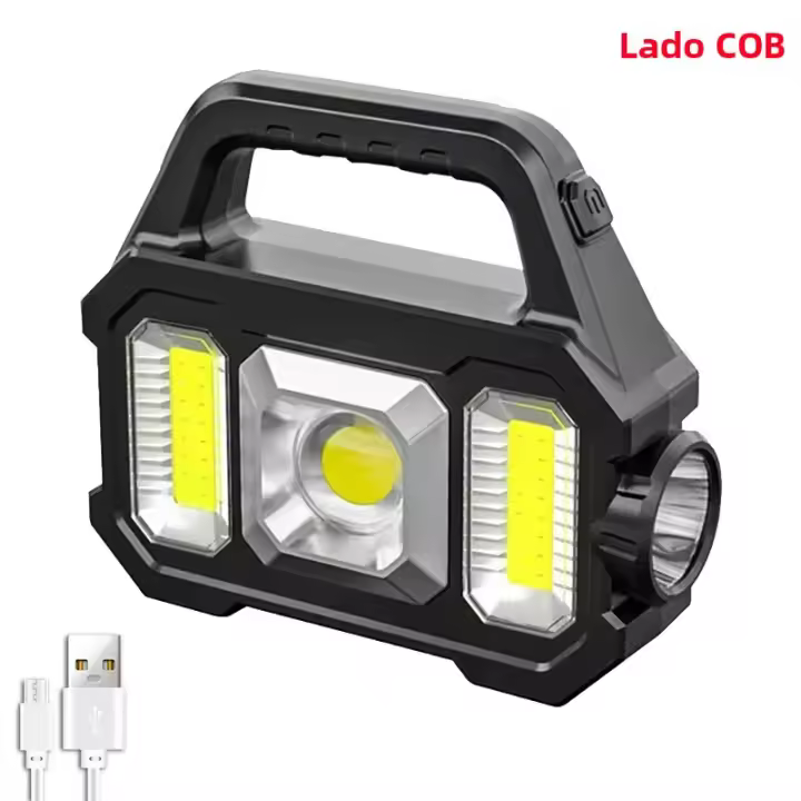 Linterna LED Super Brillante Recargable Solar USB Para Camping Pesca Emergencias Exterior Torcha Con Luz Cobertura De 100-200 M ABS Resistente Al Agua Y Choques - 1