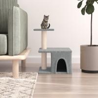 vidaXL Rascador para Gatos con Postes Árbol Torre de Escalada Sisal Color Crema,  Gris claro, y mas - details 1