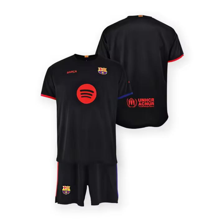 Conjunto Deportivo Oficial del Barça Liso Negro 2ª Equipación 24/25 Roger's Deportiva Producto (Licencia) para Niños - 1