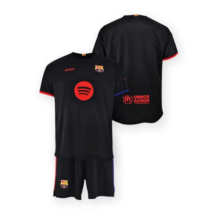 Conjunto Deportivo Oficial del Barça Liso Negro 2ª Equipación 24/25 Roger's Deportiva Producto (Licencia) para Niños - 1