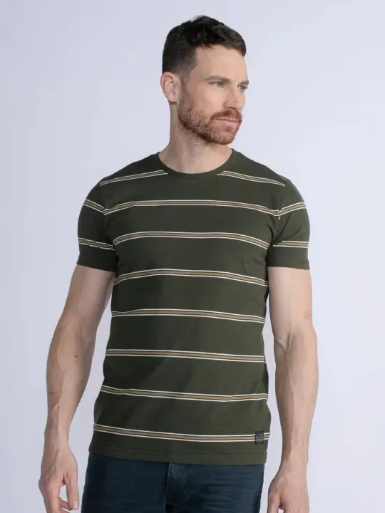 Petrol Industries TSR615 Camiseta Rayas Rugby Verde - 1