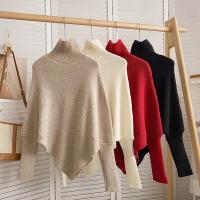 Suéter De Punto Irregular Para Mujer Otoño Invierno Moda Coreana Cuello Alto Manga Larga Vintage Suéteres Pullovers Chic Tops - details 6