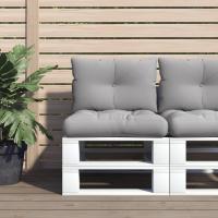 vidaXL Cojines para palets 2 unidades tela estampado de hojas en color Diseño de hojas/Azul/Azul real y más | acolchados duraderos para sofás de jardín terraza exterior - details 8