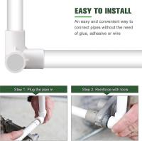 Conector de montaje de PVC de 3 vías Codo 20mm Codo Muebles Grado Conector de tubería Juntas de tubería de agua Outlet Tee Para Diy Estante de PVC Soporte de jardín Blanco 8 Unids - details 2