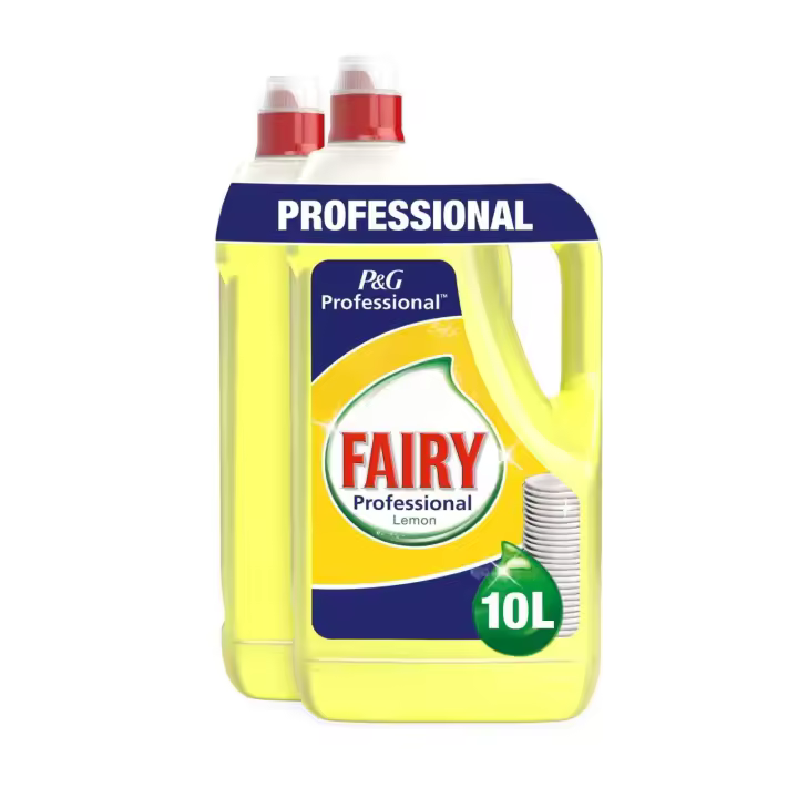 Fairy Professional Limón - Detergente líquido para platos a mano, 10 litros, tamaño maxi, 2 x 5000 ml - 1
