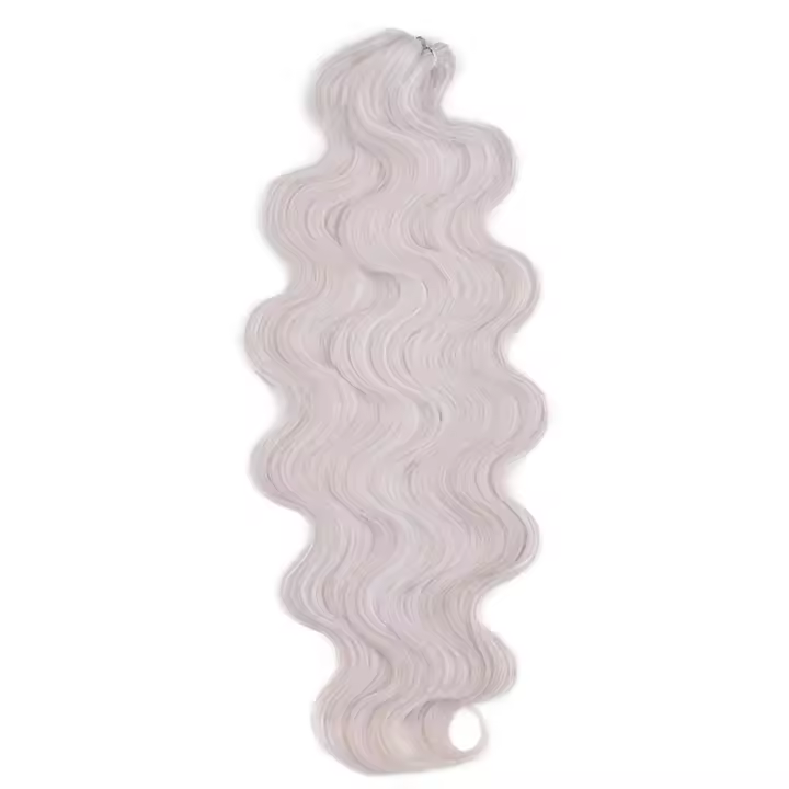 Extensiones De Cabello Sintético Body Deep Wave Ombre Rubio Plateado 24 Pulgadas Rizado Agua Ondulado Tejido Crochet Para Crear Coletas Para Negras - 1