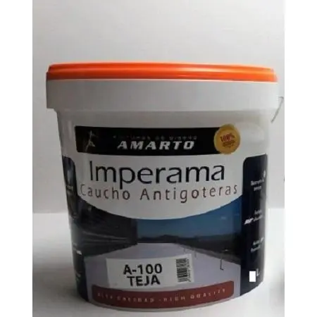Amarto Pintura Caucho Antigoteras Imperama A-100 Teja 4 Lt - 1