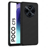 Funda + Protector Cristal Vidrio Templado Opcional Compatible Con XIAOMI POCO C75 Carcasa Básica, Foroo Gel TPU Silicona Líquida Mate Suave Flexible, Ligera, Color Negro Transparente, Ajuste Perfecto, Acceso Conectores, Case Meloenvias mle18 - details 1
