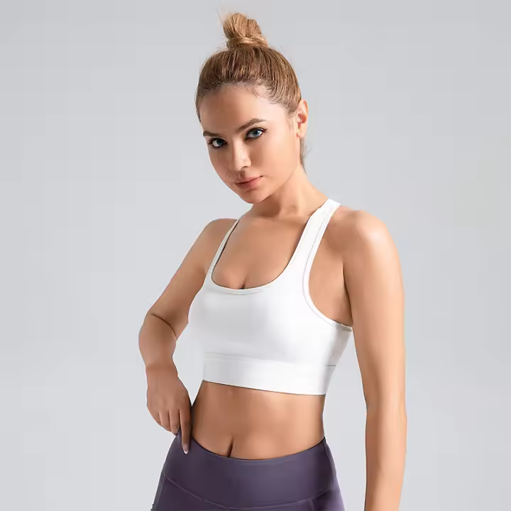 El melocotón breasted el sujetador deportivo para la parte posterior a prueba de choques de alta resistencia de la yoga de la aptitud de las mujeres se divierte el sujetador - 1