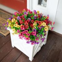 12 Bundles De Flores Artificiales Daisy UV-Resistentes Colores Mixtos Seda Falsa Para Decoración Al Aire Libre - details 1