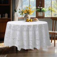 Mantel Redondo De 180cm Blanco Con Bordado De Mariposa Para Bodas Y Eventos Decoración De Mesa De Hotel Y Banquete - details 8
