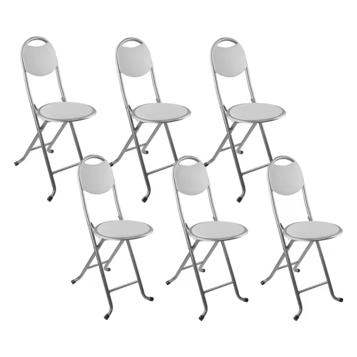 Pack 6 Taburetes Plegables con Respaldo 32x36x73.5cm 7house - 1