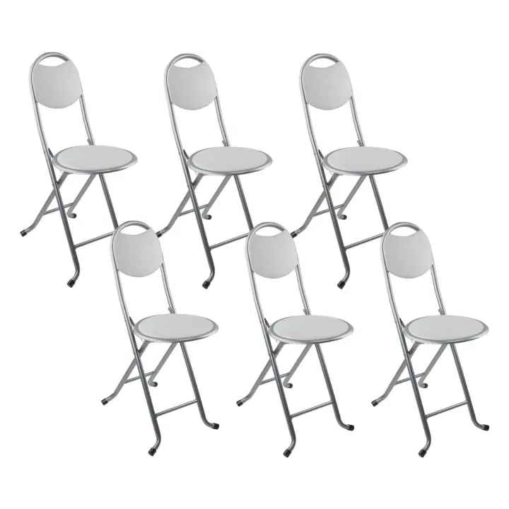 Pack 6 Taburetes Plegables con Respaldo 32x36x73.5cm 7house - 1
