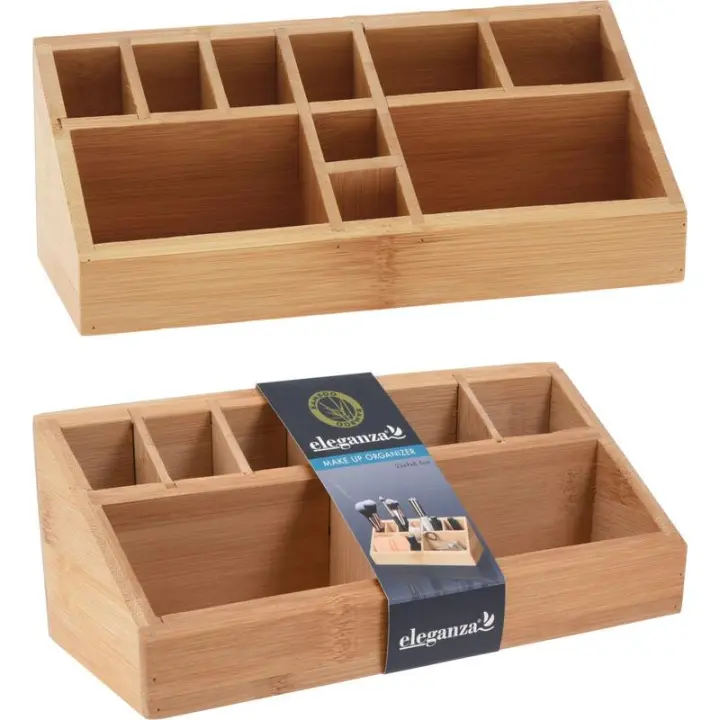 Organizador de maquillaje BAMBOO - Almacenamiento de cajones para organización de muebles y accesorios de belleza - 1