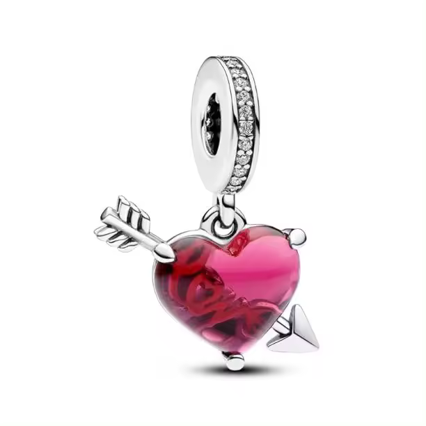 Pandora Moments - Charm en Plata de Lei con Cristal de Murano Rojo esmerilado, viene en su Caja de Joint original. - 1