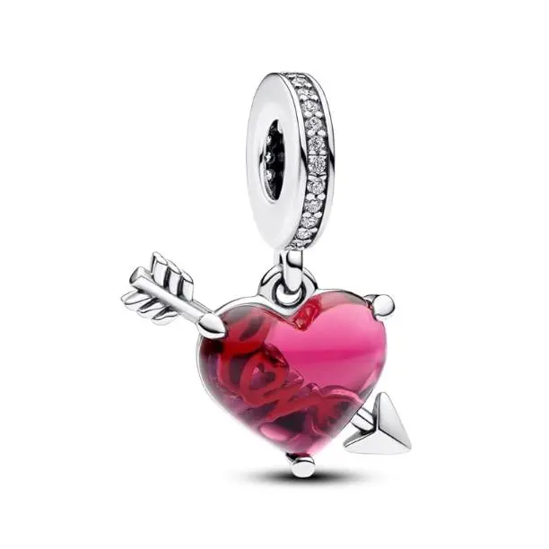 Pandora Moments - Charm en Plata de Lei con Cristal de Murano Rojo esmerilado, viene en su Caja de Joint original. - 1