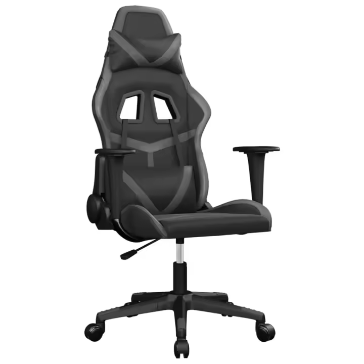 Silla Gaming Negro y Gris con Respaldo y Altura Regulables - 1