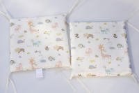 LALA - Cuna de Bebe envolvent ropa de Cama para recien nacidos Gasa animales de Granja 30*30*6 Pieza Entra Lavado, - details 5
