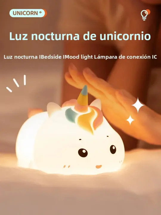 Lámpara Nocturna Recargable USB Luz LED Para Habitación Decoración De Unicornio Luz De Noche Para Niños Con Control Remoto - 1