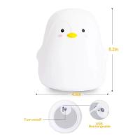 Lámpara Nocturna De Pinguino Lindo En Silicona Toque Multicolor LED Recargable USB Protección Para Los Ojos Para El Hogar Y Jardín - details 7