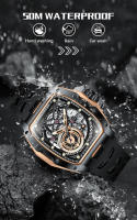 Reloj Mecánico Para Hombre LIGE Diseño Skeleton Acero Inoxidable Cristal De Zafiro Resistente Al Agua Con Display Sin Números Corona a Prueba De Agua - details 8