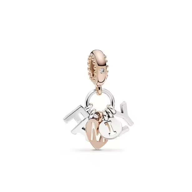 Colgantes de amor y Familia de PANDORA en Plata de ley y Chapado en oro rosa, Viene con El embalaje original. - 1