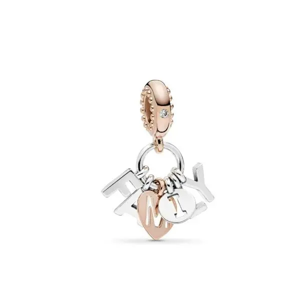 Colgantes de amor y Familia de PANDORA en Plata de ley y Chapado en oro rosa, Viene con El embalaje original. - 1