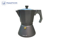 HAPPY FRIENDS Cafetera Italiana Espresso de Aluminio para Inducción Vitro Gas Eléctrica. Cafetera de distintos tamaños 6/9/12 Tazas - details 2