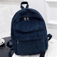 Mochila De Corduroy Para Mujer Estilo Preppy Sólido Bolsa De Hombro Para Niñas Teenager Cierre De Cremallera Material Principal Corduroy Lining De Poliéster - details 17