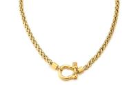 Collar de Cadena de Trigo de cola de Zorro de Maple inoxidable para hombre y Mujer, Con grilleta de Ancro de Tornillo y Cierres Náutico Marinero. - details 1