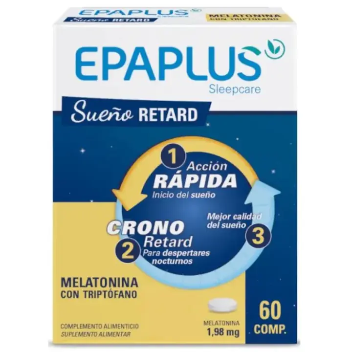 Epaplus - Peróxidos Farmacéuticos EPAPLUS Sleepcare Melatonina Retard con Triptófano 60 Comprimidos Forte - 1