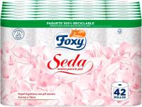 Foxy Seda  Papel higiénico Neutro  42 Rollos  3 Capas Alto grosor  173 servicios por rollo  AROMA TALCO  Papel 100% certificado FSC  Paquete 100% reciclable blanco - details 0