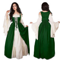 Vestido victoriano Retro con hombros descubiertos para mujer, vestidos de fiesta elegantes de Grecia, ropa de viaje al aire libre - details 3