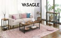 VASAGLE Mesita de Noche, Mesa Auxiliar con Compartimento Abierto y Estante de Malla, para Dormitorio, salón, Fácil Montaje, Ahorro de Espacio, Modelo Industrial, Marrón Rústico y Negro - details 0