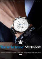 Reloj De Negocios Para Hombre OLEVS 2880 Con Correa De Cuero Resistente Al Agua Cronógrafo Reloj De Pulsera Con Fecha Y Luz - details 2