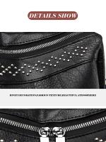 Mochila Vertical de Pu para mujer, bolso cruzado de viaje de gran capacidad, tendencia informal - details 30