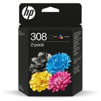 HP 308 6L6S6UE - Negro y Tricolor (Color), 2 Cartuchos de Tinta Originales, Pack Paquete de 2 Unidades, Compatible con Impresoras de Inyección de Tinta HP DeskJet 2910, 2920, 4320 Envy 6110e, 6120e, 6122e, 6130e, 6132e, 6520e, 6530e, 6532e - details 0