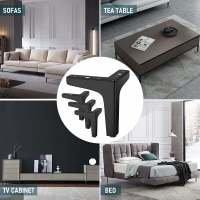 Juego de 4 Patas de Muebles 10cm Triángulo Moderno Pata de Mesa de Metal Horquilla Pata de Mueble para Gabinete Sofá - details 3