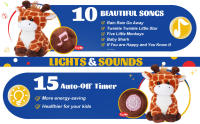 Muñeco De Peluche Giraffa 30cm LED Iluminado Suave Juguete Animal Decoración Para Hogar Y Niños Regalo Para Niñas Y Niños - details 3