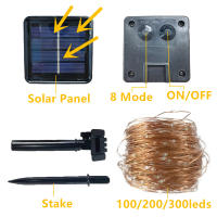 Luz De Fairy Solar LED Impermeable Para Exterior 5M/12M/22M Decoración De Jardín Para Fiesta De Navidad Cadena De Luces De Calle - details 17